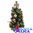Albero di Natale con palline e fiocco 0,6 m