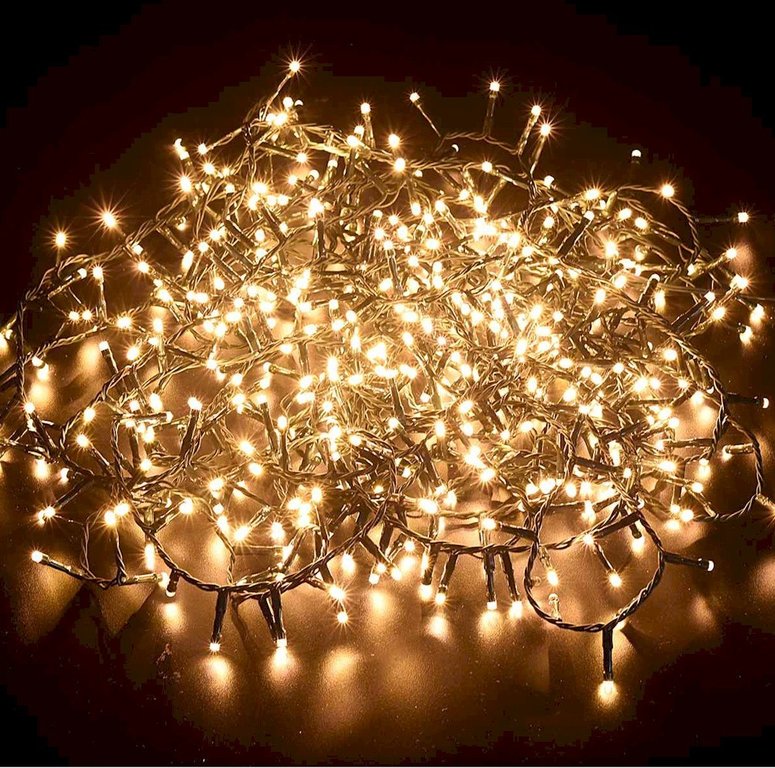 Luci di Natale 12,5 Mt, 500 LED bianco caldo